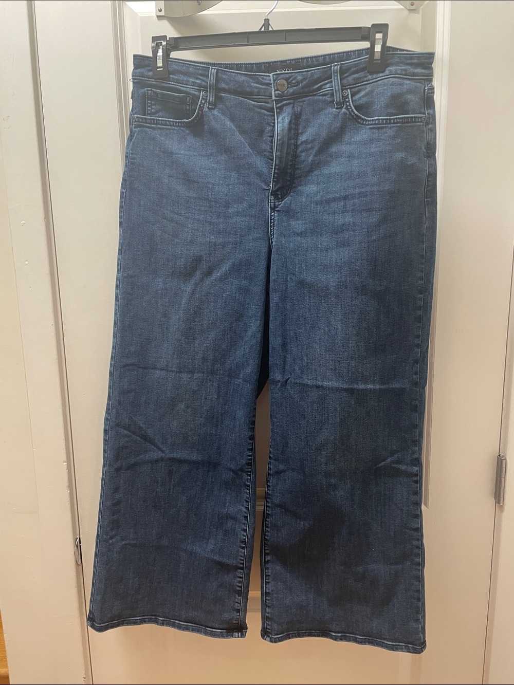 NYDJ Dark Blue Wide Leg Cropped Jeans